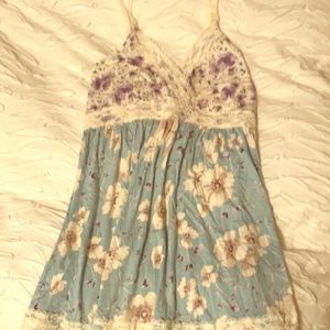 Blue Floral Maternity and Nursing Nightgown